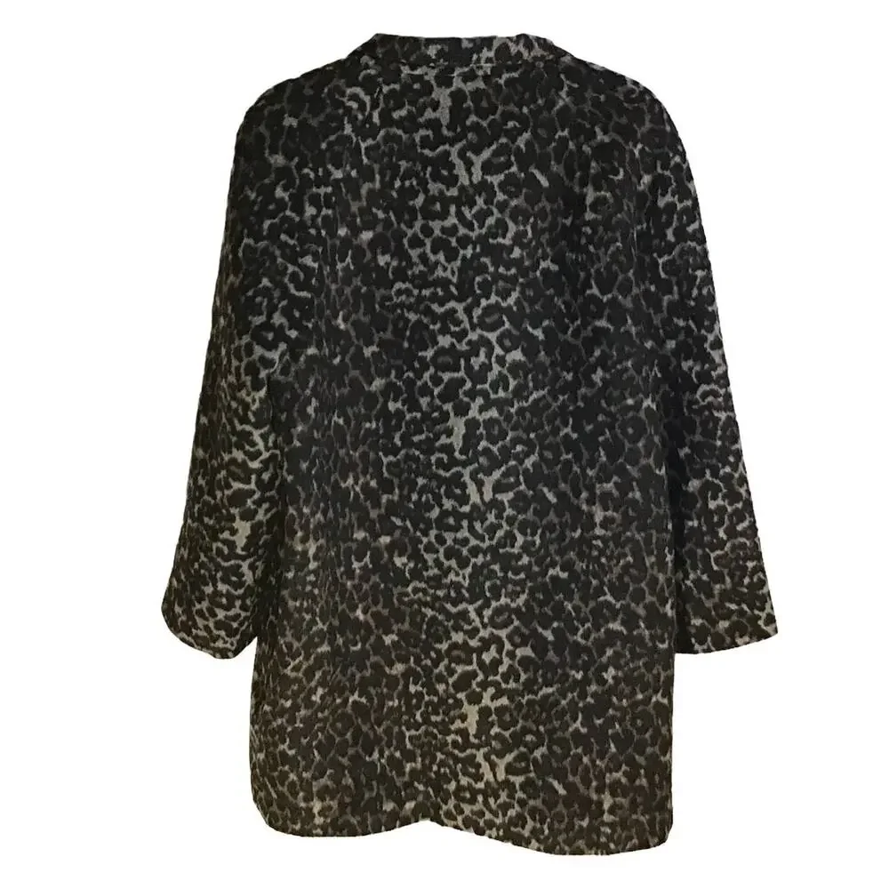 Investments Leopard Print Wool Blend Coat Women’s Size 16W NWT